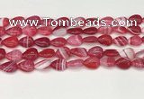 CAA4689 15.5 inches 10*14mm flat teardrop banded agate beads wholesale