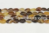 CAA4694 15.5 inches 12*16mm flat teardrop banded agate beads wholesale