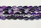 CAA4695 15.5 inches 12*16mm flat teardrop banded agate beads wholesale