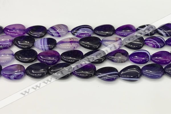 CAA4695 15.5 inches 12*16mm flat teardrop banded agate beads wholesale