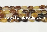 CAA4702 15.5 inches 13*18mm flat teardrop banded agate beads wholesale