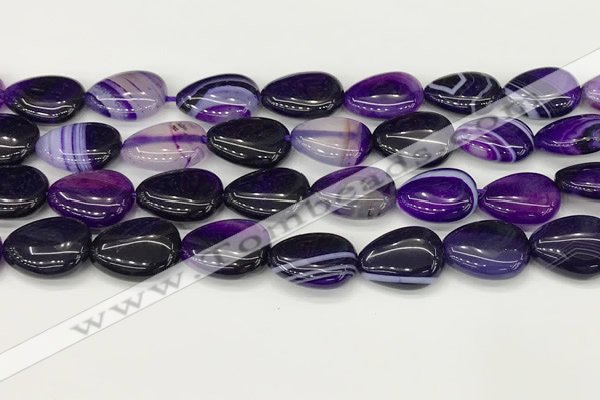 CAA4703 15.5 inches 13*18mm flat teardrop banded agate beads wholesale