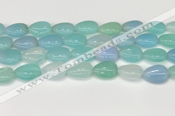 CAA4706 15.5 inches 13*18mm flat teardrop banded agate beads wholesale