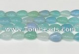 CAA4714 15.5 inches 15*20mm flat teardrop banded agate beads wholesale