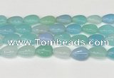 CAA4714 15.5 inches 15*20mm flat teardrop banded agate beads wholesale