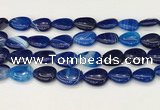 CAA4715 15.5 inches 15*20mm flat teardrop banded agate beads wholesale