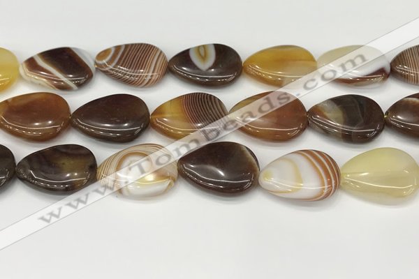 CAA4718 15.5 inches 18*25mm flat teardrop banded agate beads wholesale