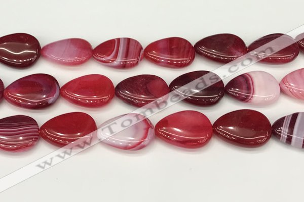 CAA4721 15.5 inches 18*25mm flat teardrop banded agate beads wholesale