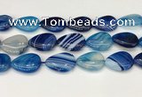 CAA4723 15.5 inches 18*25mm flat teardrop banded agate beads wholesale