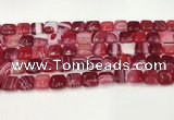 CAA4729 15.5 inches 10*10mm square banded agate beads wholesale