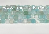 CAA4730 15.5 inches 10*10mm square banded agate beads wholesale