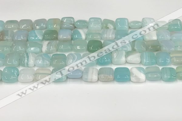 CAA4730 15.5 inches 10*10mm square banded agate beads wholesale