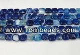 CAA4731 15.5 inches 10*10mm square banded agate beads wholesale