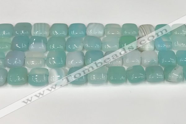 CAA4738 15.5 inches 12*12mm square banded agate beads wholesale