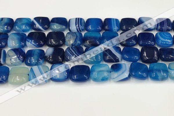 CAA4739 15.5 inches 12*12mm square banded agate beads wholesale