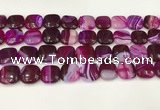 CAA4743 15.5 inches 14*14mm square banded agate beads wholesale