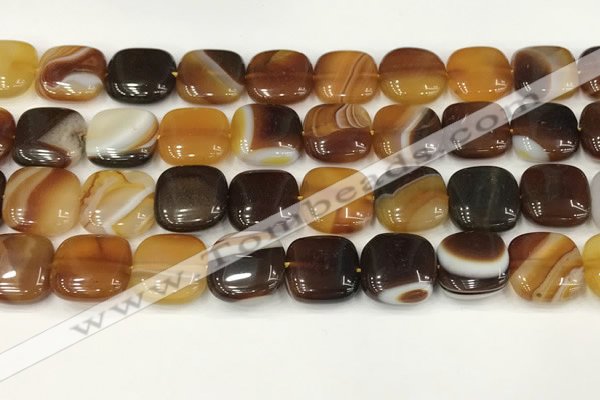 CAA4749 15.5 inches 16*16mm square banded agate beads wholesale