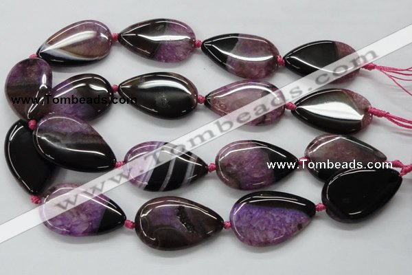 CAA475 15.5 inches 25*38mm flat teardrop agate druzy geode beads