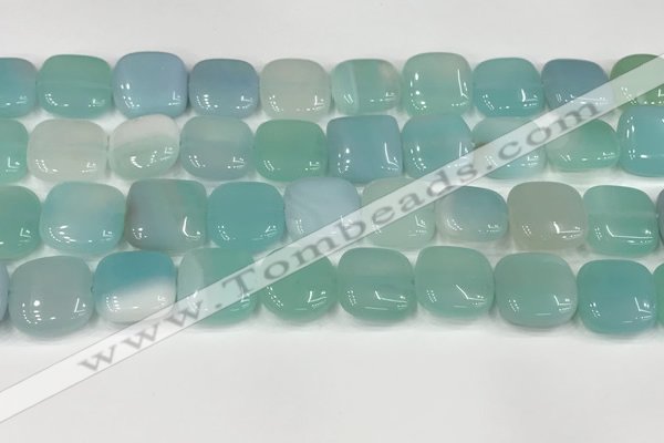 CAA4753 15.5 inches 16*16mm square banded agate beads wholesale