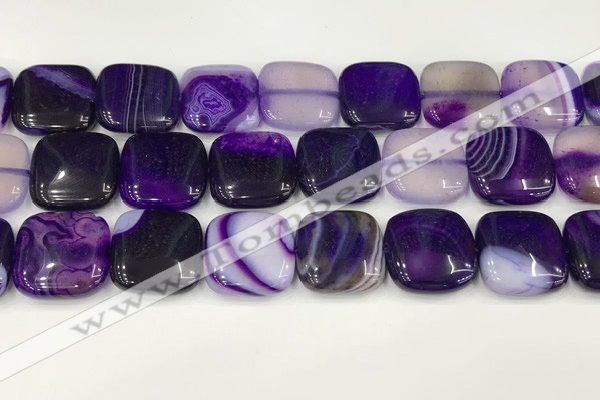 CAA4758 15.5 inches 18*18mm square banded agate beads wholesale