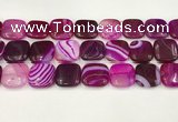 CAA4759 15.5 inches 18*18mm square banded agate beads wholesale