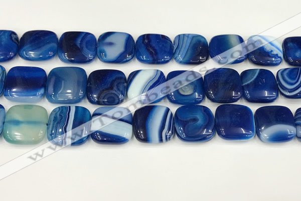 CAA4762 15.5 inches 18*18mm square banded agate beads wholesale