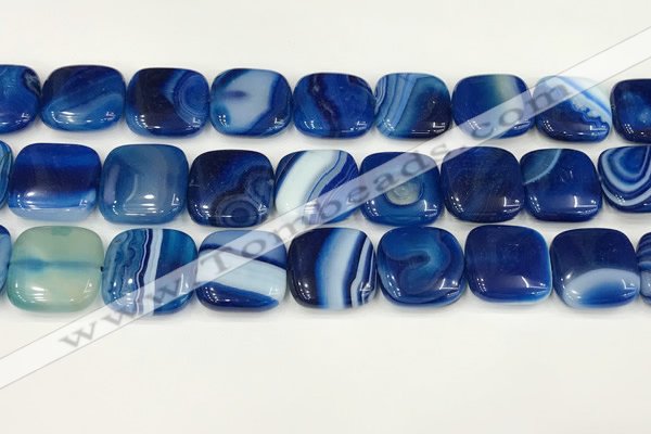 CAA4770 15.5 inches 20*20mm square banded agate beads wholesale