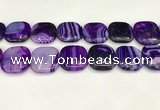 CAA4774 15.5 inches 25*25mm square banded agate beads wholesale