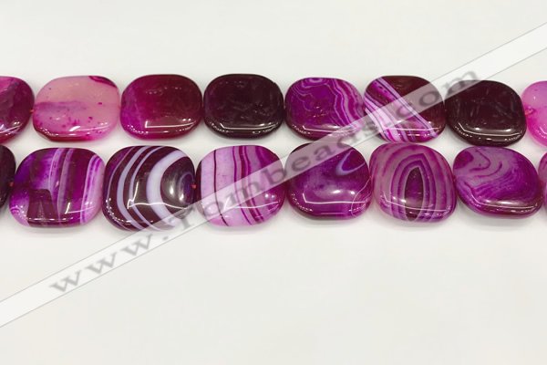 CAA4775 15.5 inches 25*25mm square banded agate beads wholesale