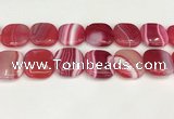 CAA4776 15.5 inches 25*25mm square banded agate beads wholesale