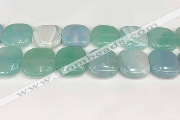 CAA4777 15.5 inches 25*25mm square banded agate beads wholesale