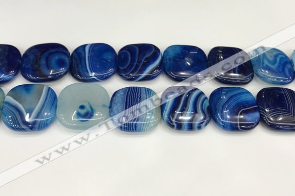 CAA4778 15.5 inches 25*25mm square banded agate beads wholesale