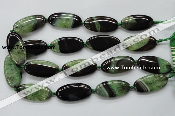 CAA478 15.5 inches 20*40mm oval agate druzy geode beads