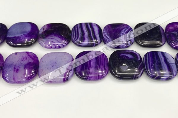 CAA4782 15.5 inches 30*30mm square banded agate beads wholesale