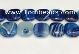 CAA4786 15.5 inches 30*30mm square banded agate beads wholesale