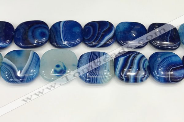 CAA4786 15.5 inches 30*30mm square banded agate beads wholesale
