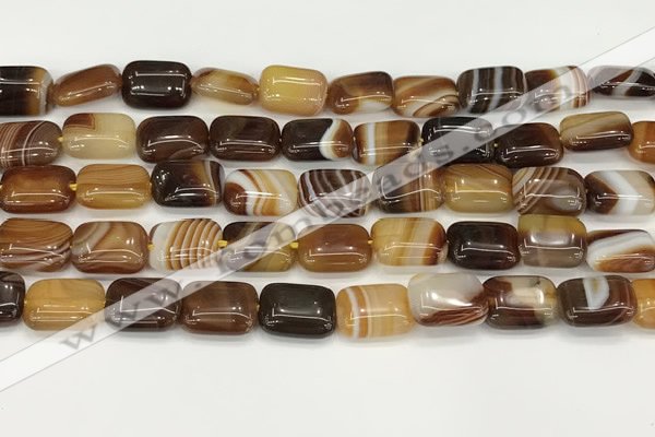 CAA4789 15.5 inches 10*14mm rectangle banded agate beads wholesale