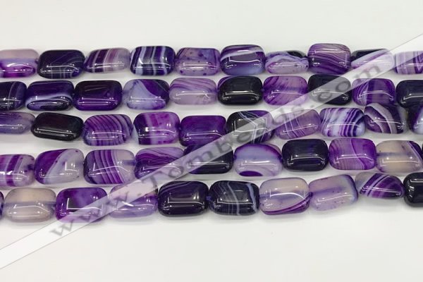 CAA4790 15.5 inches 10*14mm rectangle banded agate beads wholesale