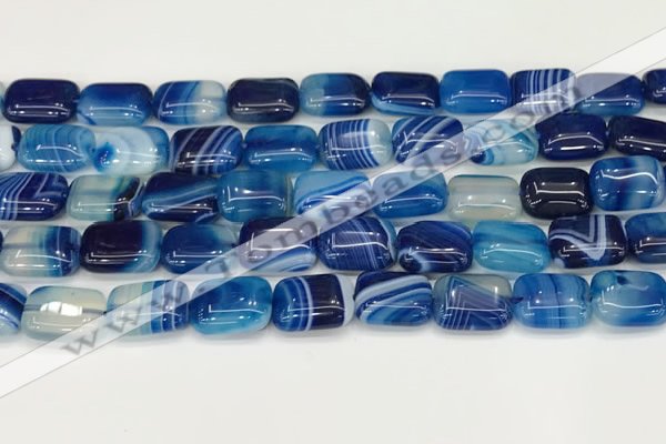 CAA4794 15.5 inches 10*14mm rectangle banded agate beads wholesale