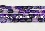 CAA4798 15.5 inches 12*16mm rectangle banded agate beads wholesale