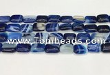 CAA4802 15.5 inches 12*16mm rectangle banded agate beads wholesale