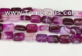 CAA4807 15.5 inches 13*18mm rectangle banded agate beads wholesale