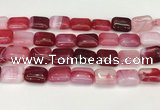 CAA4808 15.5 inches 13*18mm rectangle banded agate beads wholesale