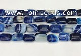 CAA4810 15.5 inches 13*18mm rectangle banded agate beads wholesale