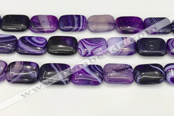 CAA4822 15.5 inches 18*25mm rectangle banded agate beads wholesale