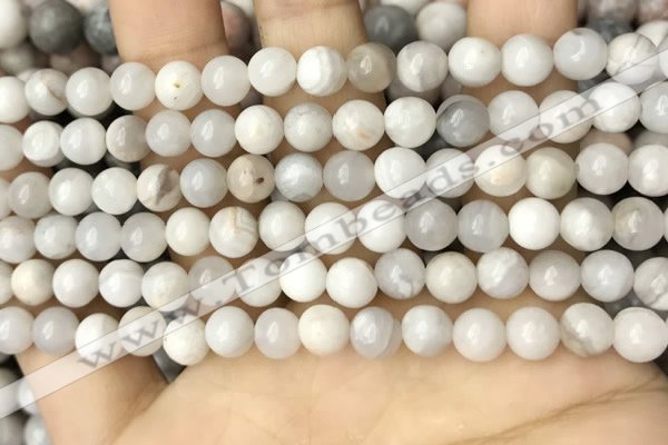 CAA4928 15.5 inches 6mm round grey agate beads wholesale