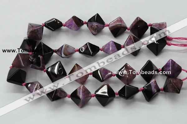 CAA495 15.5 inches 20*20mm pyramid agate druzy geode beads