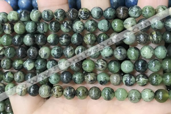 CAA4965 15.5 inches 6mm round green dendritic agate beads