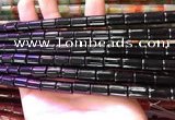 CAA4999 15.5 inches 8*12mm tube black agate beads wholesale