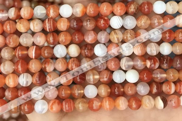 CAA5001 15.5 inches 6mm round red botswana agate beads wholesale